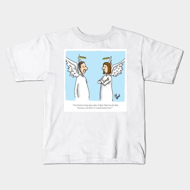 Classic Husband and Wife Angels Cartoon Kids T-Shirt by abbottcartoons